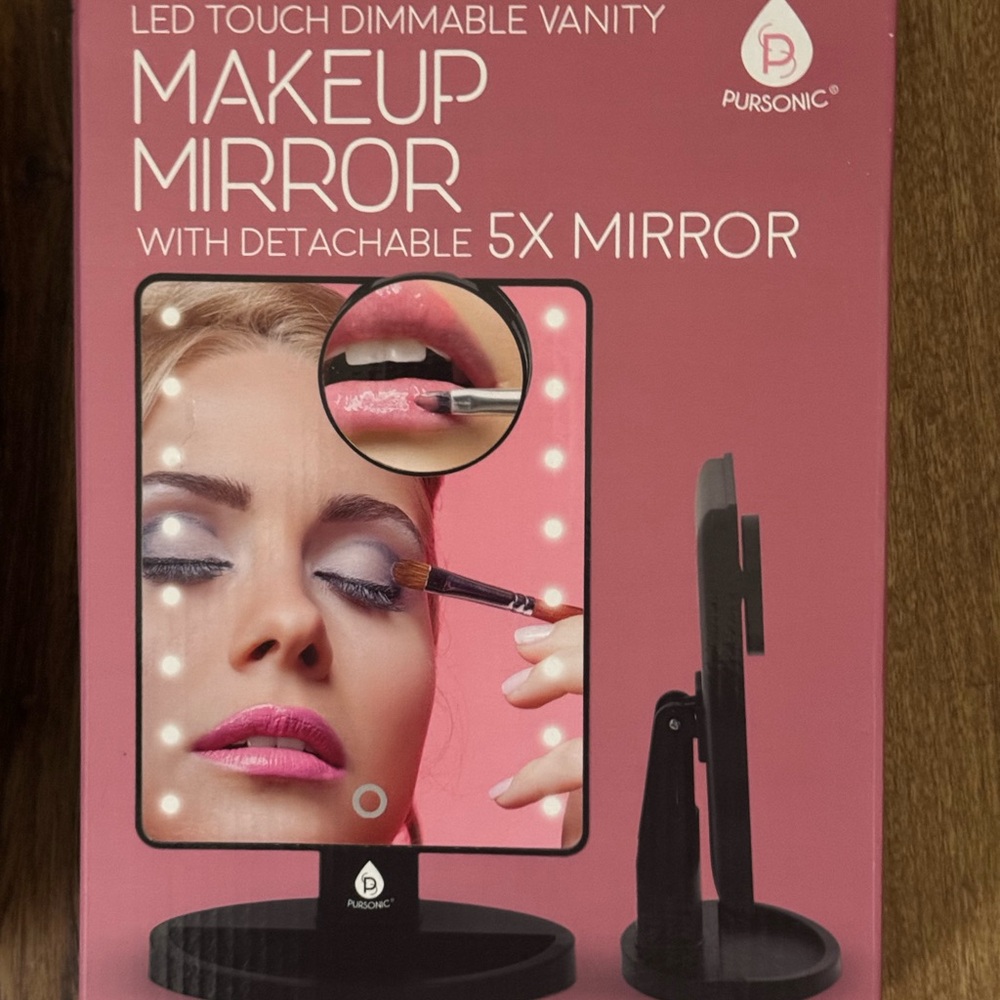 LED Touch Vanity Makeup Mirror - Black